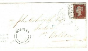 GB Lancs Cover *MOSSLEY* Superb UDC *32* Numeral Bolton Ashton 1d Red 1846 ZB110