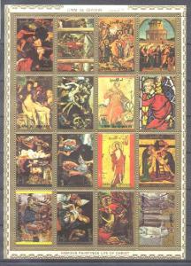 Umm Al Qiwain Mi.970-85 MNH m/s Painting/Religion