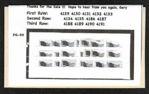 4129-4135 & 4186-4191 2007 Flags 22 Stamps with Coil Pairs  MNH P-90