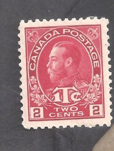 CANADA # MR3b MINT 1c WAR TAX ON 2c ROSE-RED ADMIRAL DIE II BS27578