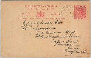 51975 -  ST LUCIA -  POSTAL HISTORY - POSTAL STATIONERY card from CASTRIES 1891