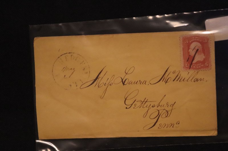 Scott US 65 on cover Hedgesville VA to  Gettysburg (#573)