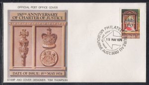 Australia Scott 589 FDC- Charter of Justice, 150th Anniv.