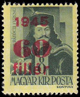 Hungary Scott 682 Francis Rakoczy Overprint 1945 MNH