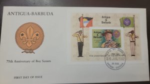 P) 1982 ANTIGUA AND BARBUDA, 75TH ANNIVERSARY BOY SCOUTS, LORD ROBERT BADEN