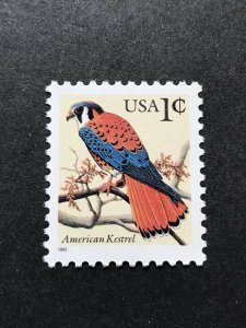 US Scott # 2477  American Kestrel 1 Cent Single (1995) F/VF MNH