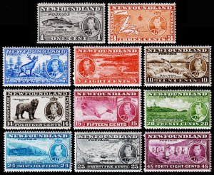 Newfoundland Scott 233-243 (1937) Mint H F-VF Complete Set, CV $41.90 C