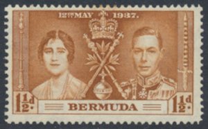 Bermuda  SC# 116   SG 108  MH  Coronation 1937 see details & scans