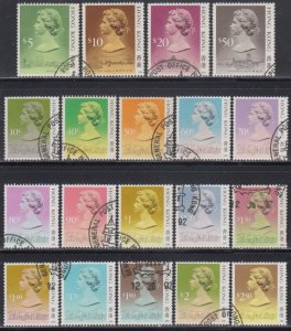 Hong Kong 1988-1991 QEII Definitive Stamps Set of 19 Fine Used - See Note