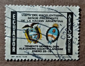 Ecuador #C491 3s Arms of Ecuador and Argentina USED (1972)