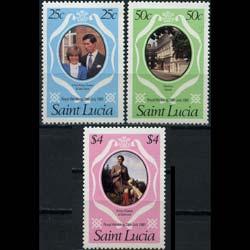 ST.LUCIA 1981 - Scott# 543-5 Royal Wedding Set of 3 NH