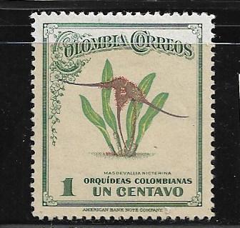 COLOMBIA,546, MIINT HINGED, COLOMBIAN ORCHID