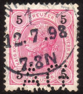 1900, Austria 5h, Franz Joseph, Used, Sc 54
