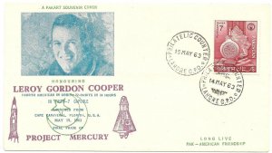 5/15/1963 Cover Lahore Pakistan L G Cooper Project Mercury 4th American to orbit