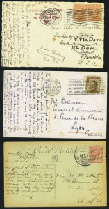 ITALY 1900's-30's FIVE POST CARDS DIFFERENT TOWNS