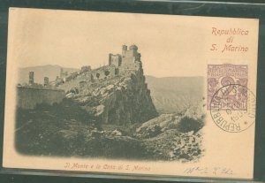 San Marino 40 On postcard 1903 postmark