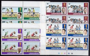 Uganda 1978 Sc#181/184 WORLD CUP ARGENTINA'78 Block of 4 MNH