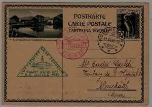 Switzerland Zeppelin card 11.8.30 Romanshorn  Ostsee flight