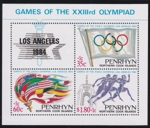 Penrhyn # 295, Los Angeles Summer Olympics, Souvenir Sheet, NH, 1/2 Cat.