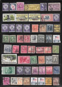 #420 My Page of Used US. Stamps Collection / Lot