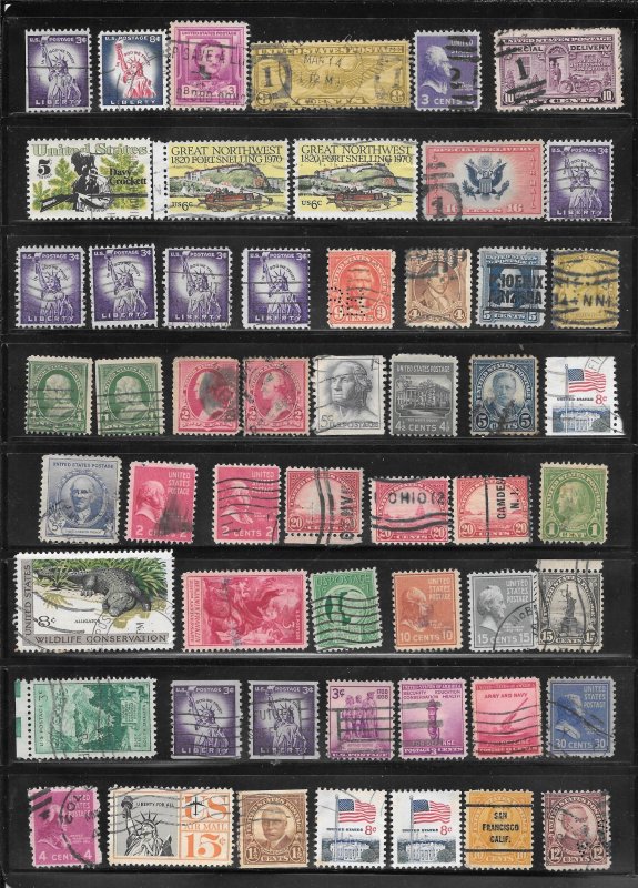 #420 My Page of Used US. Stamps Collection / Lot