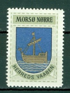 Denmark. Poster Stamp 1940/42. Mnh. District: Morso Norre. Coats Of Arms,Ship