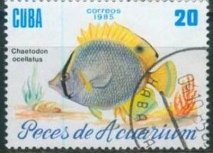 CUBA Sc# 2815  TROPICAL FISH Marine Life  20c  1985 used cto