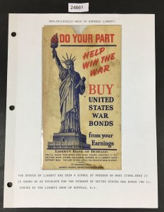 US STAMPS # 1 BUY WAR BONDS CAT. $1 LOT #24661