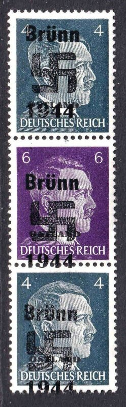 RUSSIA N23, N25 ZUSAMMEN GERMANY OCC BRÜNN OVERPRINT OG NH U/M FVF BEAUTIFUL GUM