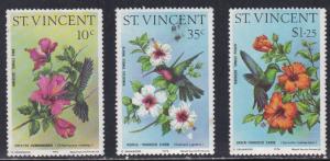 St. Vincent # 466-467 & 469, Flowers & Hummingbirds, LH