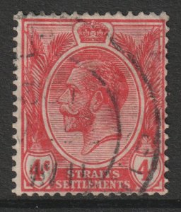 Malaya Straits Setts Scott 154 - SG198, 1912 George V 4c used