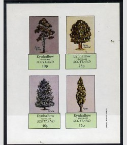 EYNHALLOW 1982 (Scotland) Trees Sheet 4 values Imperforated mnh.vf