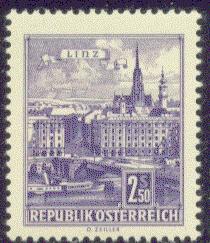 AUSTRIA  698 MINT OG 1962 2.50s DANUBE BRIDGE