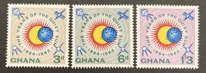 Ghana 1964 #164-66, International Quiet Sun Year, MNH.