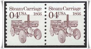 SC#2451 4¢ Steam Carriage Coil Pair (1991) MNH