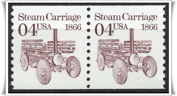 SC#2451 4¢ Steam Carriage Coil Pair (1991) MNH