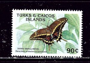 Turks and Caicos 832 MNH 1990 Butterfly