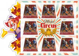 Stamps. Art. Circus 6 sheet perforated 2022 year Cabo Verde NEW