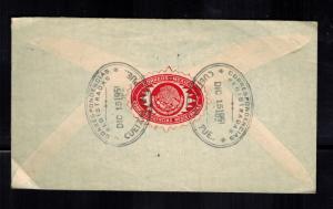 1950 Cuetzlan Puebla Mexico to Tandil Argentina Registered cover Sunburst