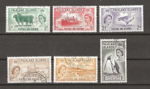 FALKLAND ISLANDS 1955/7 SG 187/92 USED