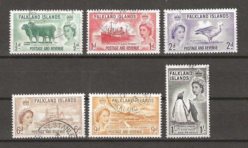 FALKLAND ISLANDS 1955/7 SG 187/92 USED