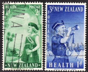 New Zealand Scott B54-55 complete set F to VF used.  Lot # B.  FREE...