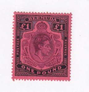 BERMUDA # 128a VF-MLH KGV1 £1 Per 14 CAT VALUE $300 KIMSS30 (REF K80044)