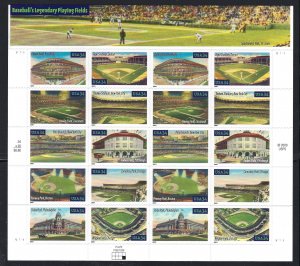 U.S. #3510-19 LENGENDARY BASEBALL FIELDS FULL SHEET - PRICED AT FACE VALUE !