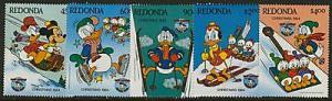 Redonda Disney Christmas 1984 Stamps MNH Winter Sports