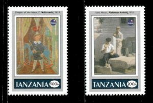 Tanzania 1993 - POLSKA Stamp Expo, Polish Art - Set of 2v - Scott 1050-51 - MNH