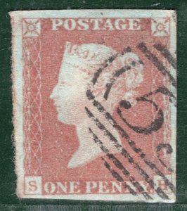 GB QV 1841 PENNY RED Stamp SG.8 1d (SH) Used CLEAR PROFILE Superb BLRED43