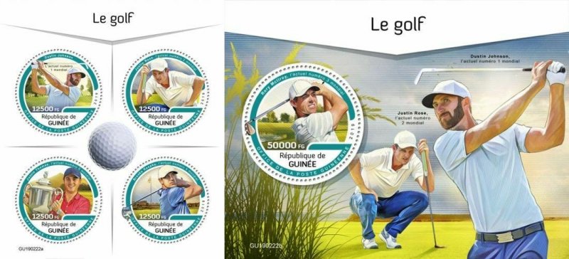 Z08 IMPERF GU190222ab GUINEA (Guinee) 2019 Golf MNH ** Postfrisch