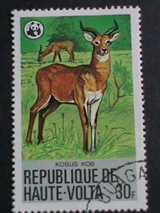 UPPER VOLTA STAMP-WWF-WORLD WILDLIFE FUN ANIMALS CTO STAMPS SET VERY FINE