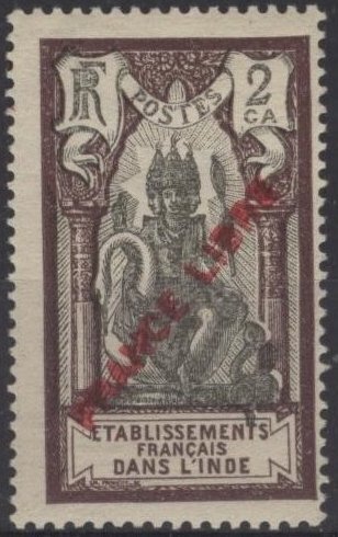 French India 117 (mhr) 5c Brahma, vio brn & black, ovptd “France libre”